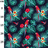 Rose & Hubble Aloha Hawaiian Papageien Vögel Blumendruck Stoff (CP0760)
